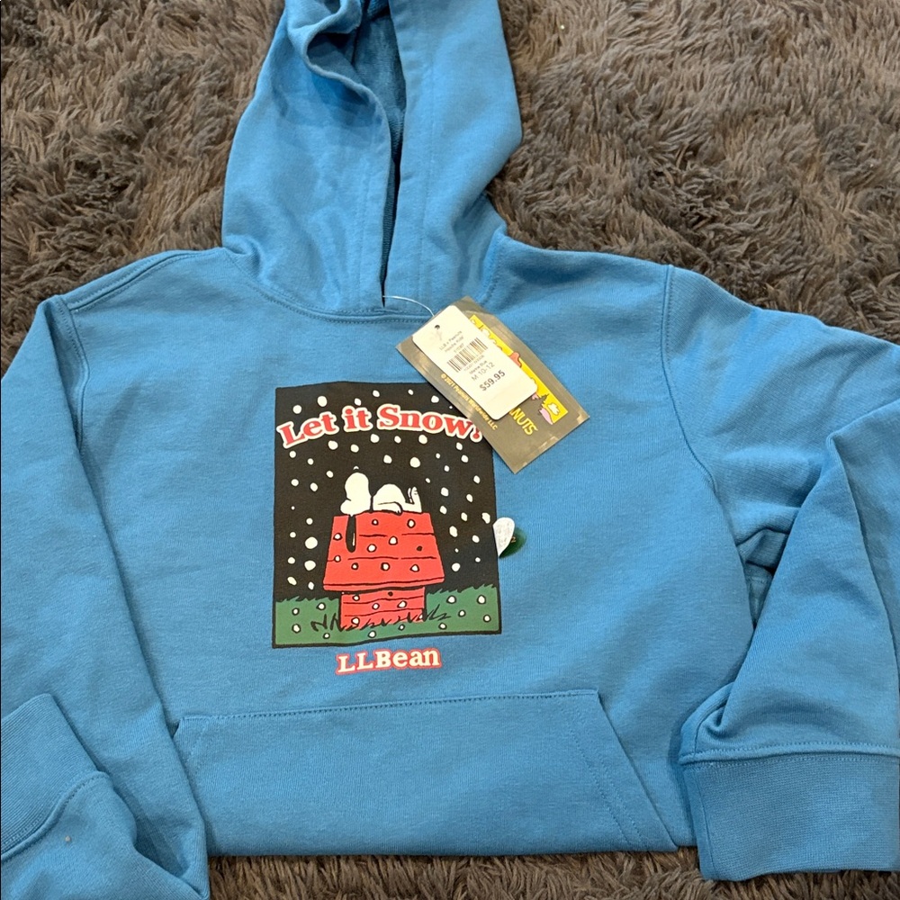 L.L. Bean Blue Kids Hoodie - Let it Snow Design